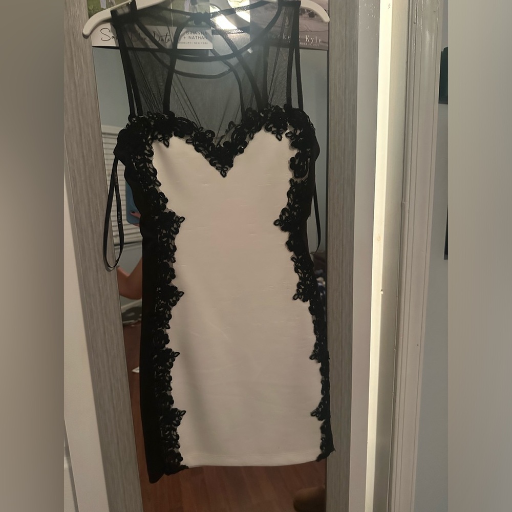 White and Black Mini Dress